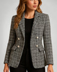Blazer à Carreaux Ajusté Élégant 1 - Mode Lumière