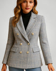 Blazer à Carreaux Ajusté Élégant 3 - Mode Lumière