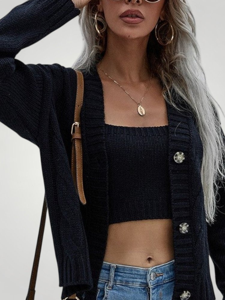 Cardigan Long à Col V Élégant et Confortable 7 - Mode Lumière