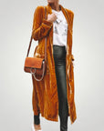 Cardigan Long en Velours Élégant et Confortable 2 - Mode Lumière
