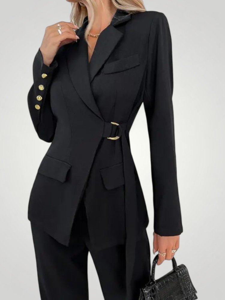 Costume Femme Sophistiqué à Ceinture Latérale 1 - Mode Lumière