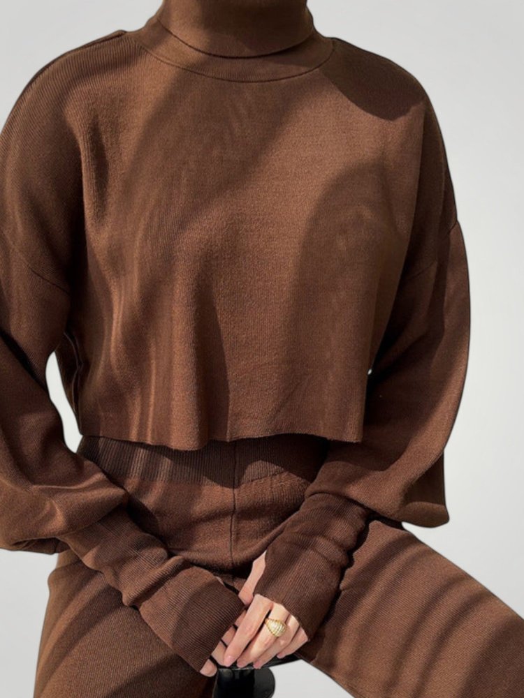 Ensemble à Col Roulé et Pantalon Femme Confortable