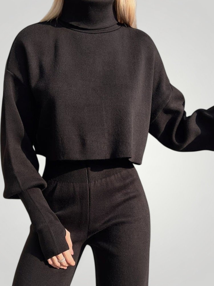 Ensemble à Col Roulé et Pantalon Femme Confortable