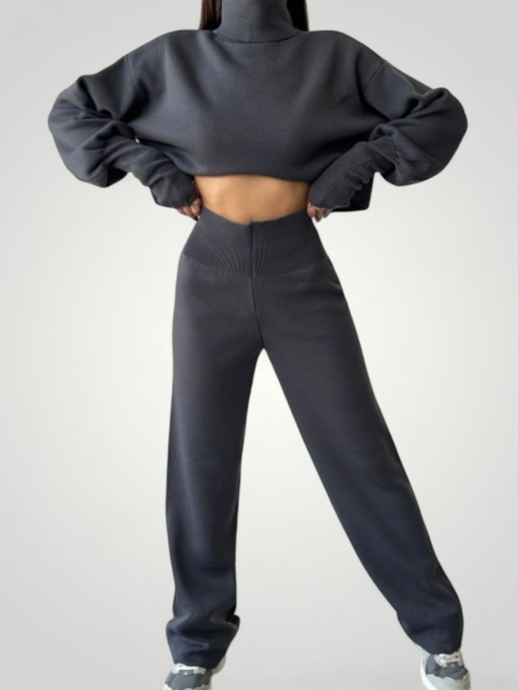 Ensemble à Col Roulé et Pantalon Femme Confortable