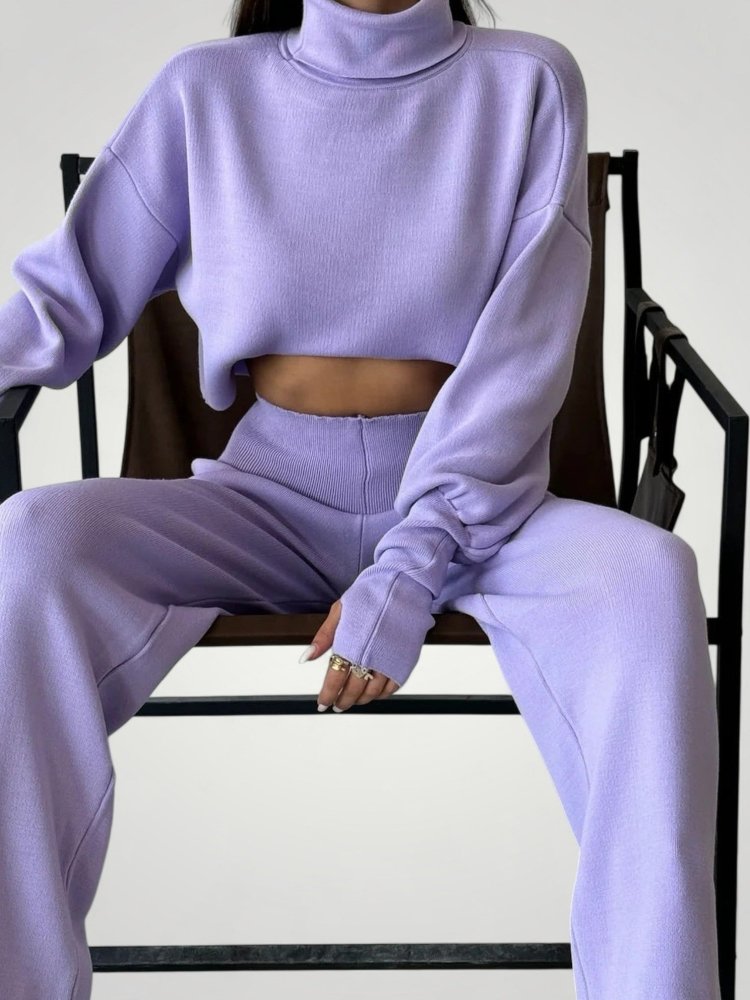 Ensemble à Col Roulé et Pantalon Femme Confortable