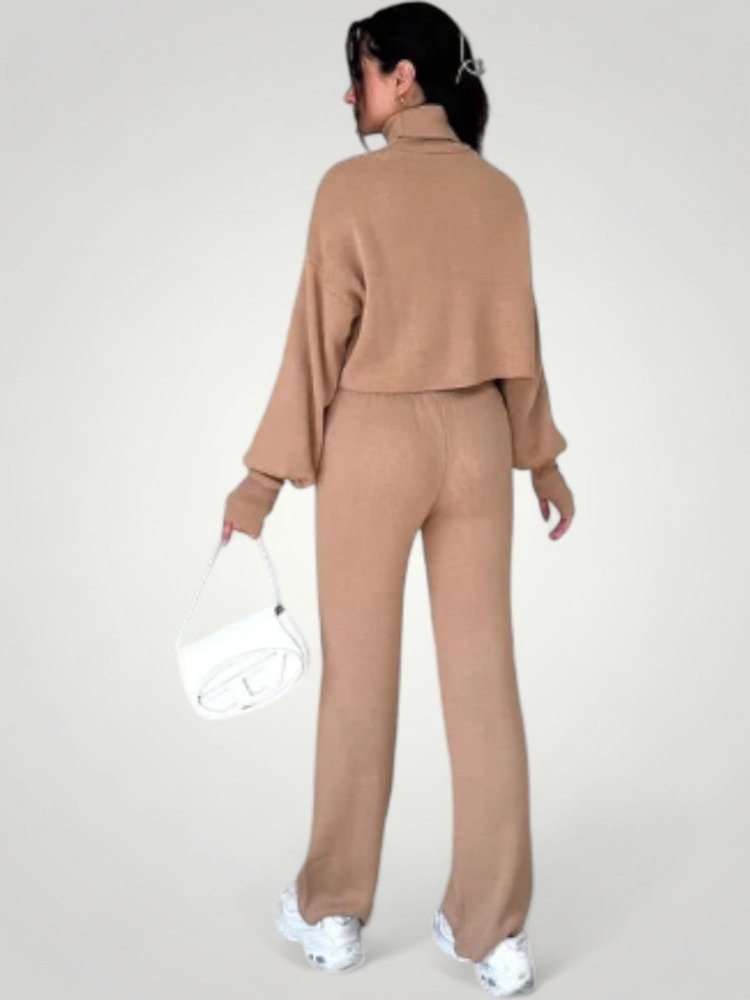 Ensemble à Col Roulé et Pantalon Femme Confortable