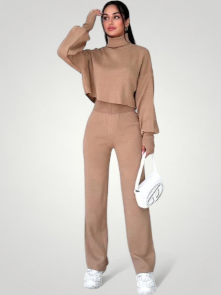 Ensemble à Col Roulé et Pantalon Femme Confortable