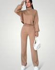 Ensemble à Col Roulé et Pantalon Femme Confortable