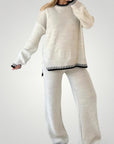 Ensemble Femme Chic en Tricot avec Pantalon Large