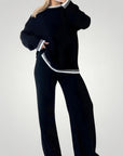 Ensemble Femme Chic en Tricot avec Pantalon Large