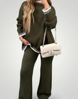 Ensemble Femme Chic en Tricot avec Pantalon Large