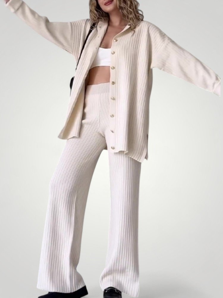 Ensemble Femme Élégant en Tricot Doux