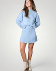 Ensemble Femme Élégant en Tricot avec Jupe Plissée