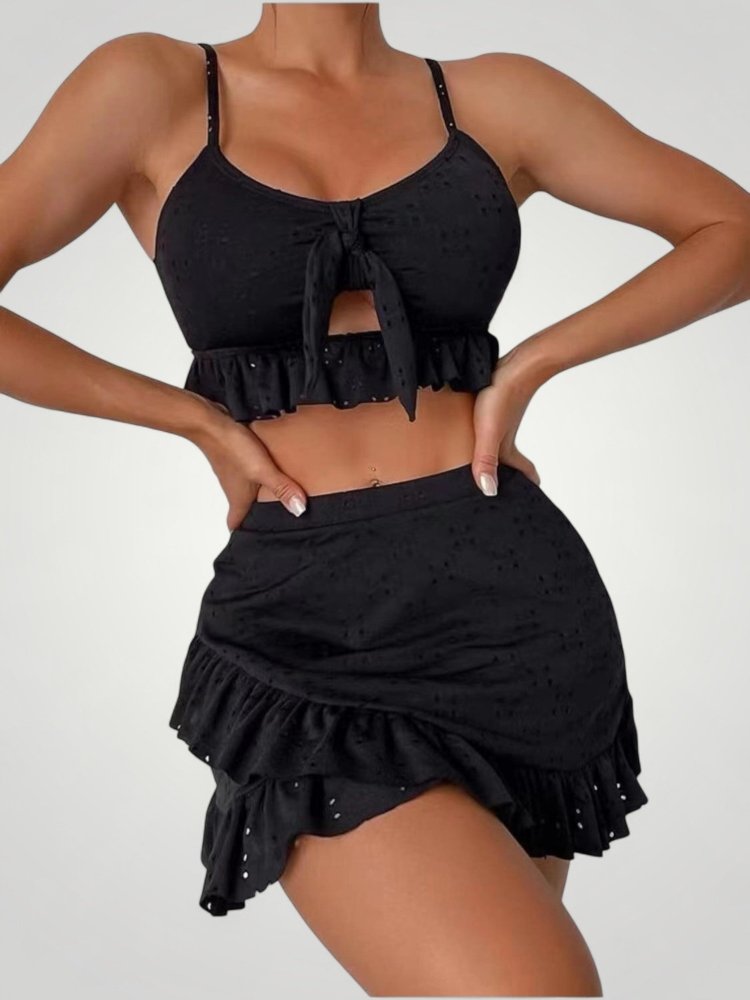 Ensemble de Maillot de Bain Élégant à Volants 1 - Mode Lumière