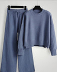 Ensemble Pull et Pantalon Tricoté Femme Élégant