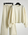 Ensemble Pull et Pantalon Tricoté Femme Élégant