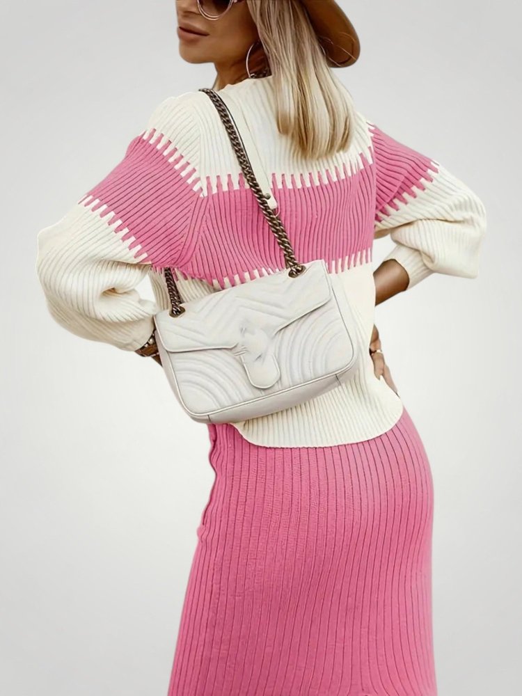 Jupe et Pull Femme en Tricot Doux Élégants