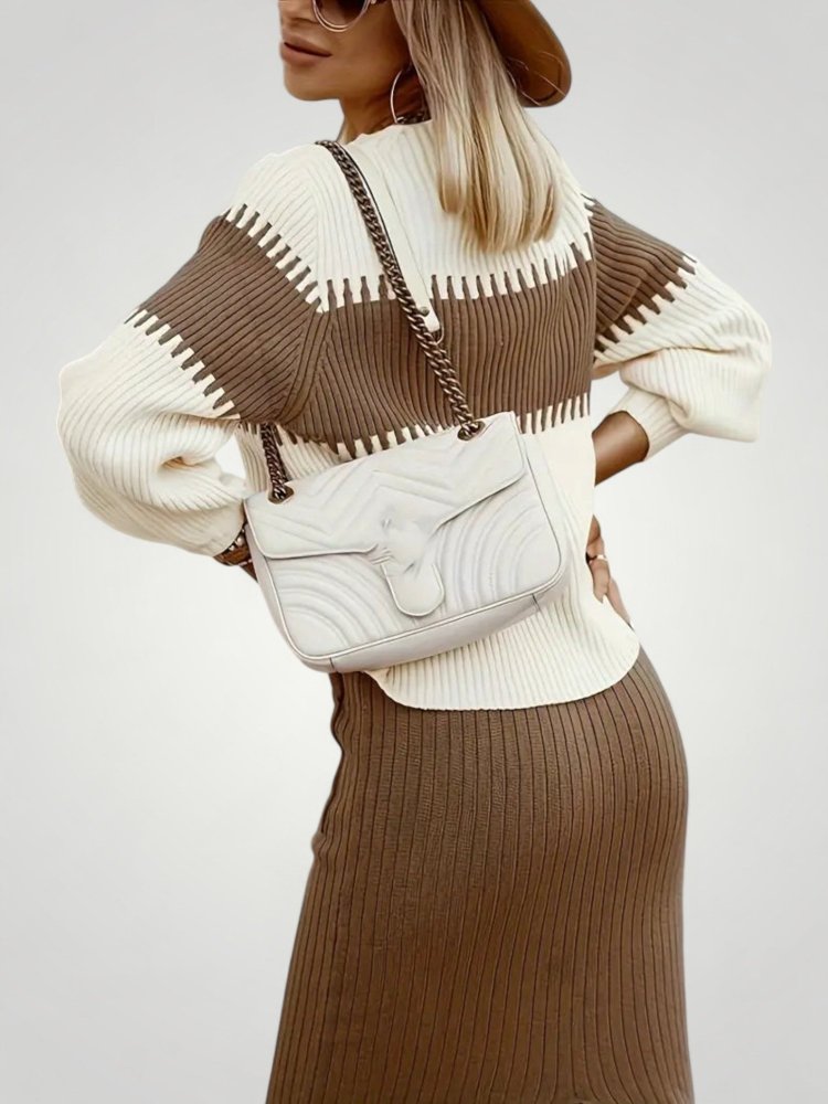 Jupe et Pull Femme en Tricot Doux Élégants