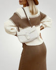 Jupe et Pull Femme en Tricot Doux Élégants
