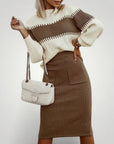 Jupe et Pull Femme en Tricot Doux Élégants