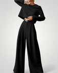 Ensemble Femme Élégant et Confortable avec Pantalon Large et Chemisier 1 - Mode Lumière