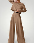 Ensemble Femme Élégant et Confortable avec Pantalon Large et Chemisier 9 - Mode Lumière