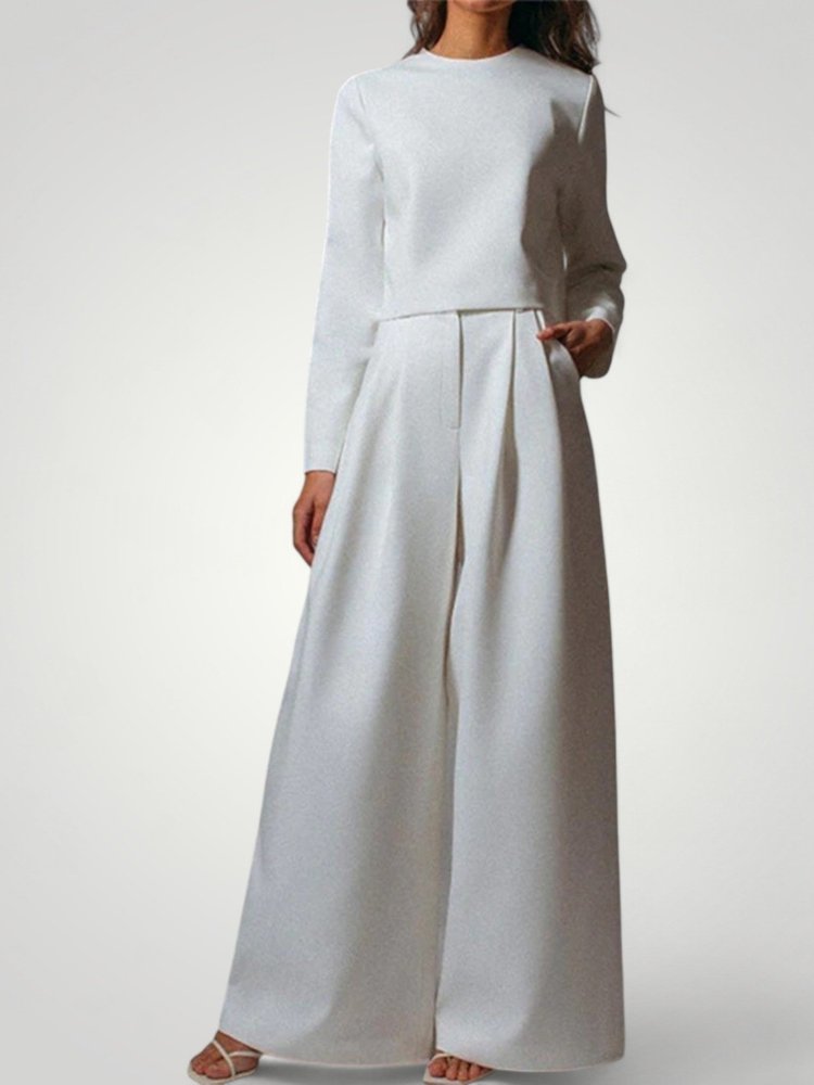 Ensemble Femme Élégant et Confortable avec Pantalon Large et Chemisier 11 - Mode Lumière