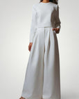 Ensemble Femme Élégant et Confortable avec Pantalon Large et Chemisier 11 - Mode Lumière