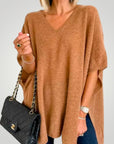 Poncho Oversize à Col V Chic et Confortable 1 - Mode Lumière