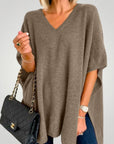 Poncho Oversize à Col V Chic et Confortable 2 - Mode Lumière