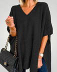 Poncho Oversize à Col V Chic et Confortable 3 - Mode Lumière
