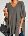 Poncho Oversize à Col V Chic et Confortable 5 - Mode Lumière