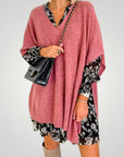 Poncho Oversize à Col V Chic et Confortable 7 - Mode Lumière