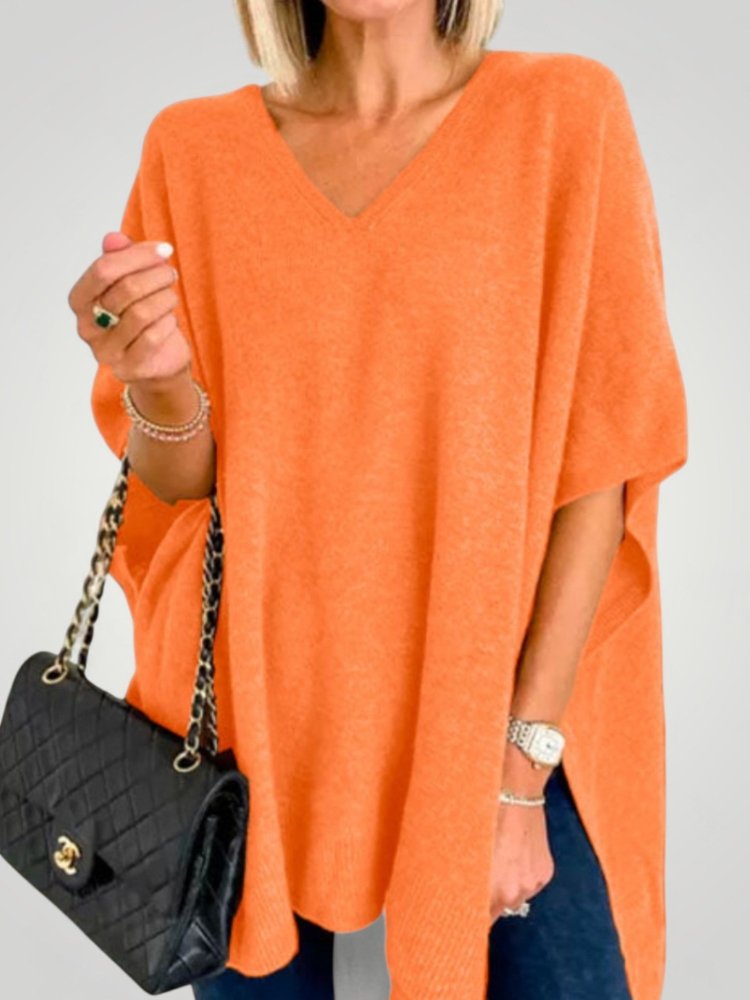 Poncho Oversize à Col V Chic et Confortable 9 - Mode Lumière