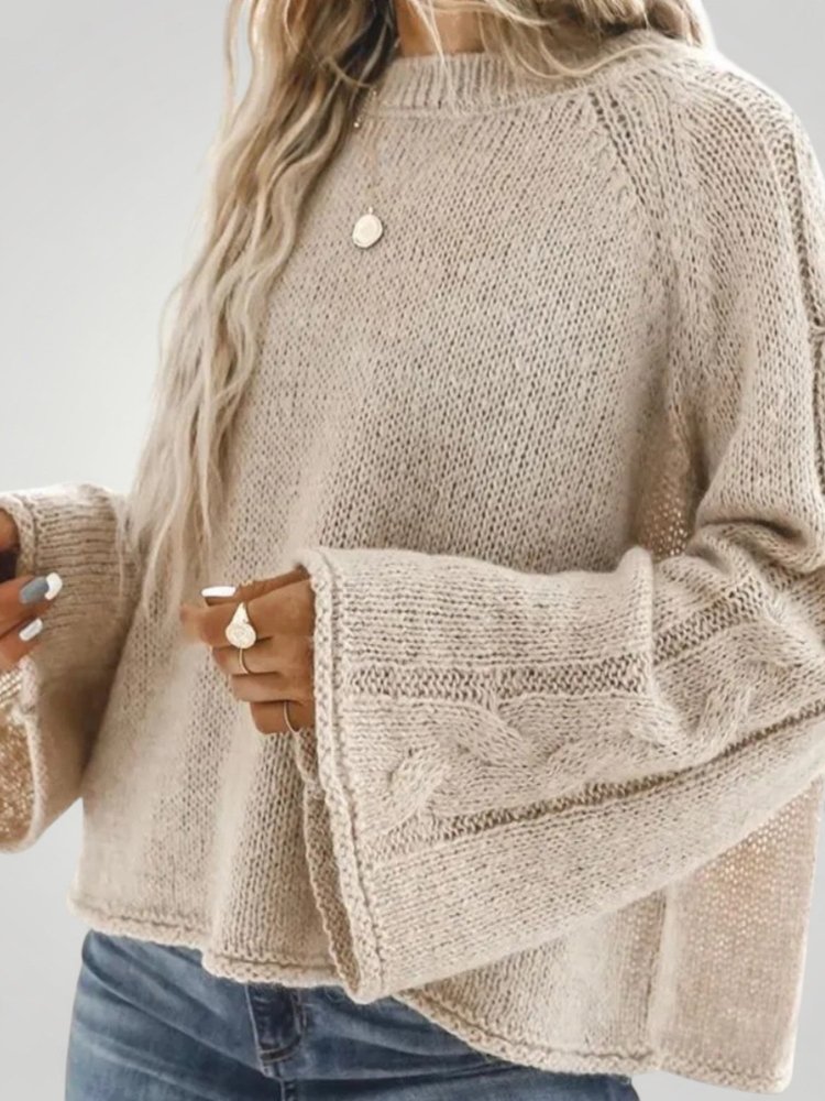 Pull Asymétrique Manches Évasées Élégant 2 - Mode Lumière