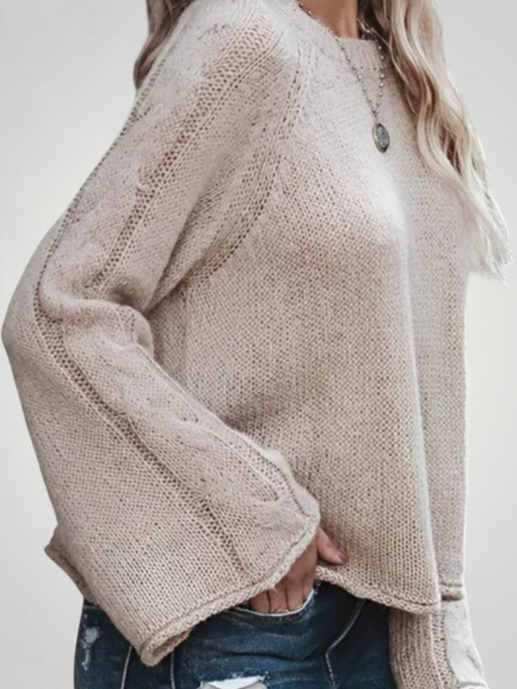Pull Asymétrique Manches Évasées Élégant 3 - Mode Lumière