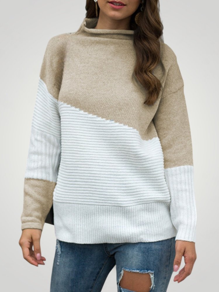 Pull Bicolore Élégant et Confortable 4 - Mode Lumière