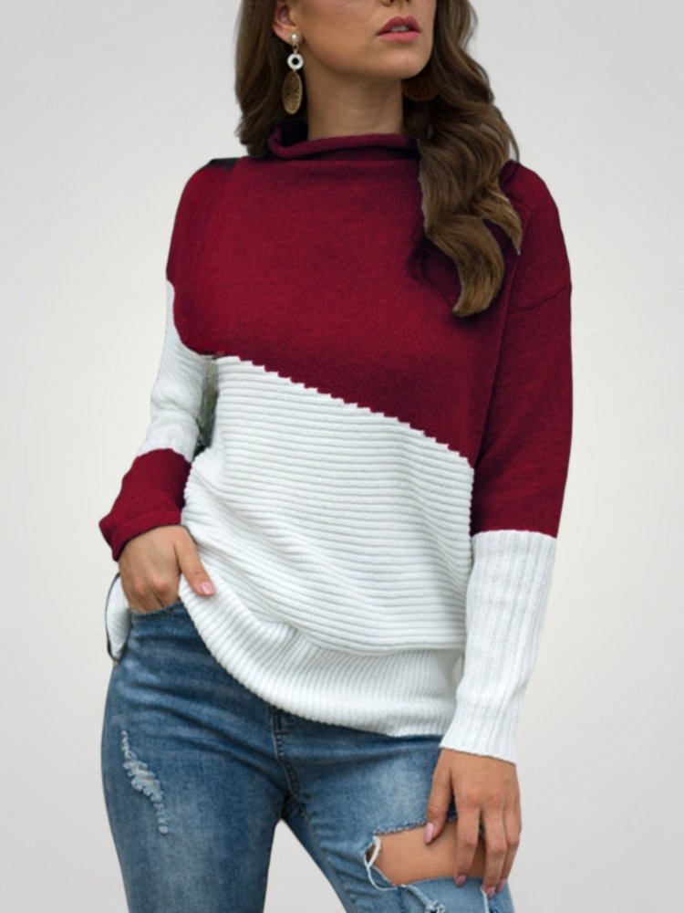 Pull Bicolore Élégant et Confortable 5 - Mode Lumière