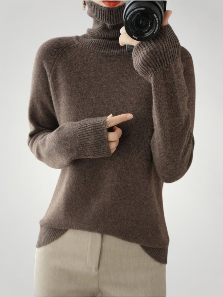 Pull Col Roulé en Cachemire Élégant 1 - Mode Lumière