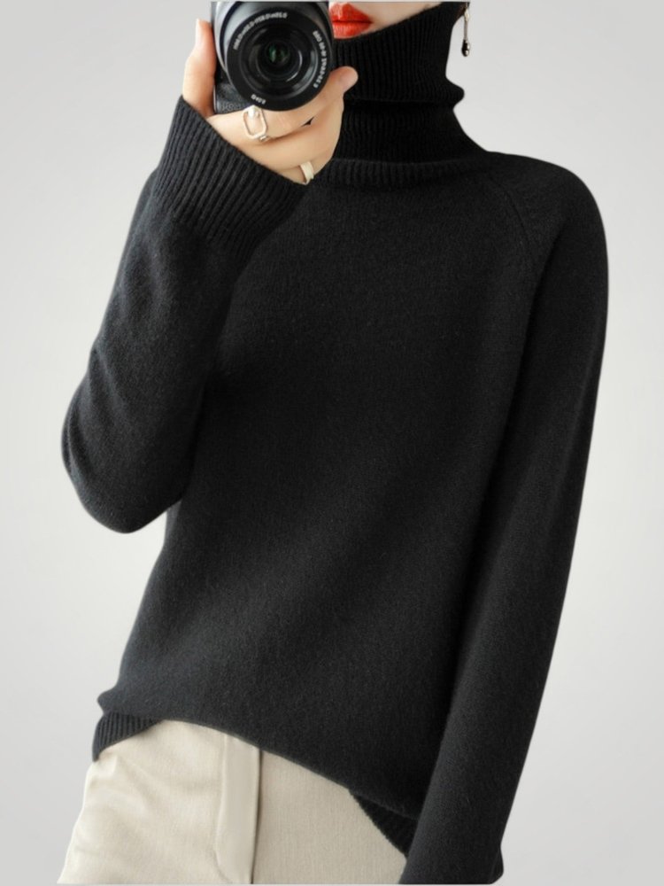 Pull Col Roulé en Cachemire Élégant 2 - Mode Lumière