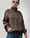 Pull Col Roulé Oversize Chic 4 - Mode Lumière