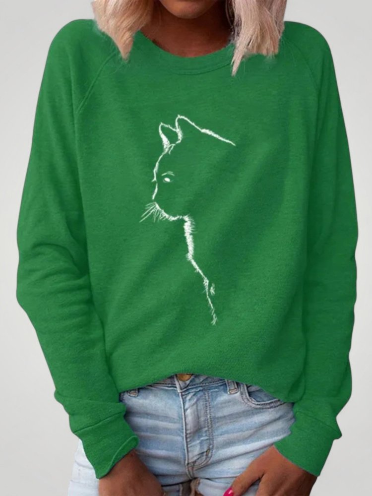 Pull Confortable avec Imprimé de Chat 5 - Mode Lumière