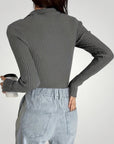 Pull Côtelé à Col Polo Élégant pour Femme 4 - Mode Lumière