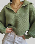 Pull Court Femme au Col V Élégant 1 - Mode Lumière
