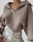 Pull Court Femme au Col V Élégant 4 - Mode Lumière
