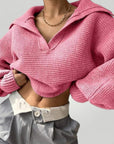 Pull Court Femme au Col V Élégant 5 - Mode Lumière