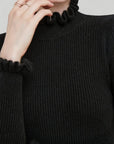 Pull Femme Côtelé au Col Montant Élégant 3 - Mode Lumière