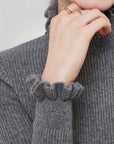 Pull Femme Côtelé au Col Montant Élégant 4 - Mode Lumière