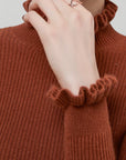 Pull Femme Côtelé au Col Montant Élégant 6 - Mode Lumière