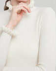 Pull Femme Côtelé au Col Montant Élégant 7 - Mode Lumière